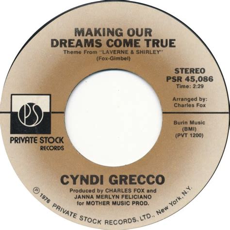 Cyndi Grecco Making Our Dreams Come True 1976 Vinyl Discogs
