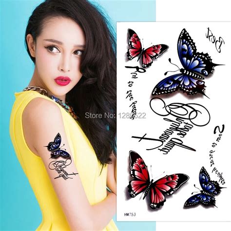 1sheet Temporary Tattoo Butterfly Colorful Body Tattoo Art Tatuagem Temporaria Tatoo Sticker In
