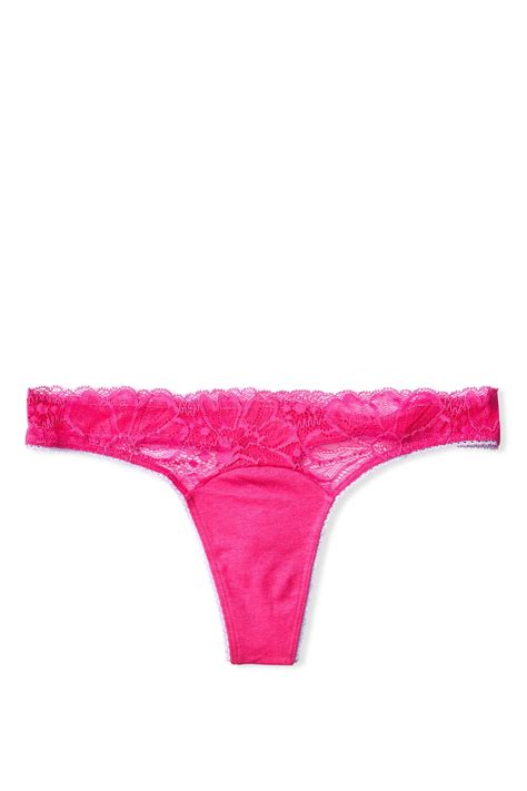 buy victoria s secret lace trim thong panty from the victoria s secret uk online shop