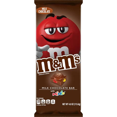 Mandms Milk Chocolate Candy Bar Chocolate Bar With Minis 4 Oz