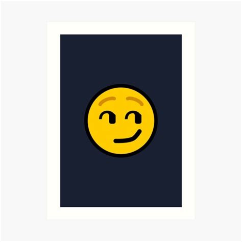 Smirk Emoji Art Prints Redbubble