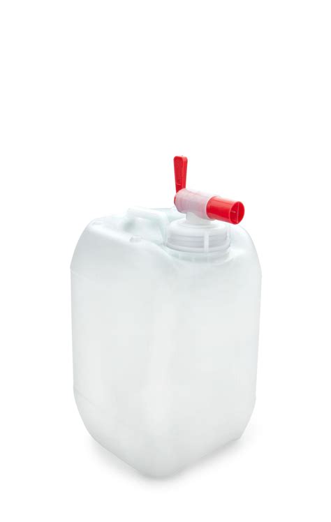 Plastic Jerry Can Natural 5 Litre Un Stackable With Drain