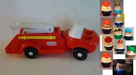 Ils sont composés de pompiers, vendeurs, fermiers, docteurs…et se déplacent sur un camion à pompier rouge. 1989 Little Tikes Fire Truck | Property Collections Wiki ...