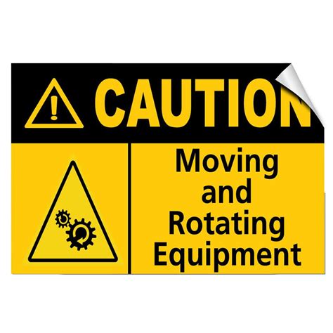 Caution Moving And Rotating Equipment Hazard Safety Notice Signs For