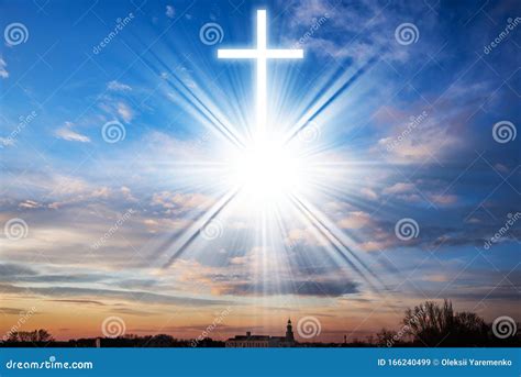 Christian Cross Against The Sky Stock Image Image Of Church
