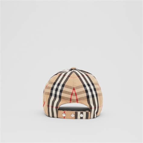 Monogram Motif Vintage Check Cotton Baseball Cap In Archive Beige