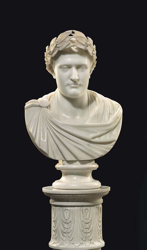 A Continental Marble Bust Of Napoleon On Pedestal Mid 19th Century