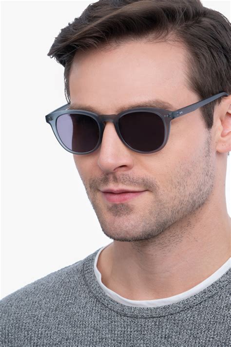 Hidden Oval Gray Frame Prescription Sunglasses Eyebuydirect