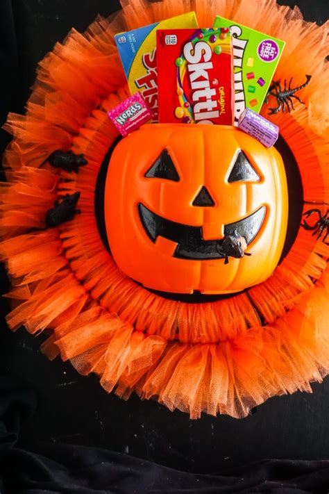 Dollar Tree Halloween Candy Bucket Wreath Craftbits Com
