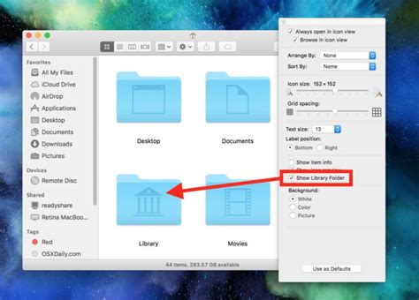how to show to ~ library folder in macos mojave high sierra sierra