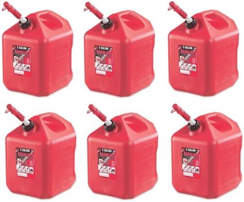 Midwest 5600 5 Gallon Red Poly Gas Gasoline Fuel Can W Spill Spout