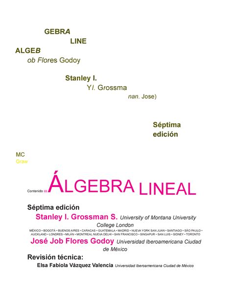 Algebra Lineal Stanley Grossman Edicion Solucionario Phpvica