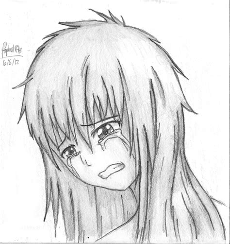 Sad Anime Girl Crying Drawing 4 By 21wildwolf On Deviantart
