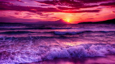 Purple sunset waterscape wallpaper - backiee