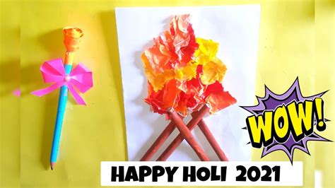 Happy Holi Greeting Card 2021holi Ka Dahanbonefire Craftholi Special