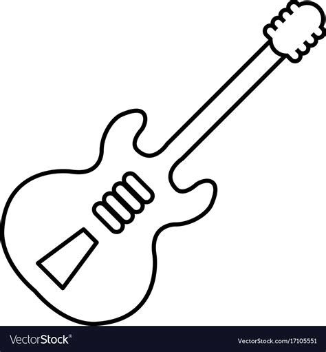 Isolated Electric Guitar Outline Stock Illustration