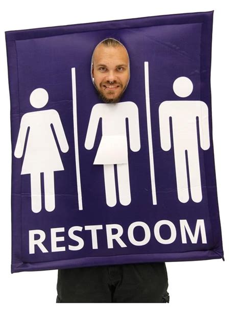 Transgender Bathroom Sign Adult Costume Ebay