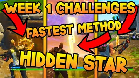 Quickest Way To Complete Week 1 Challenges And Hidden Battle Star Youtube