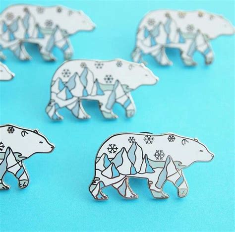 Polar Bear Enamel Pin Badge Enamel Pins Enamel Pin Badge