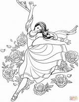 Coloring Dancing Woman Gymnast Supercoloring Printable Colouring Adults Books Sheets Drawing Adult Elegant Flower Fairy sketch template