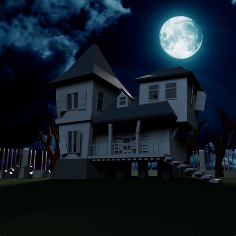 3d fbx haunted house lowpoly haunted house house low poly 3d models