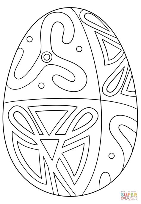 Searching for a paper egg in 3d for easter that you can also use as a giftbox? Easter Egg with Folk Pattern coloring page | Free Printable Coloring Pages