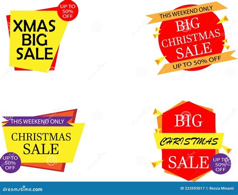Vectors Of Special Christmas Sales Promo Banners Stock Vector