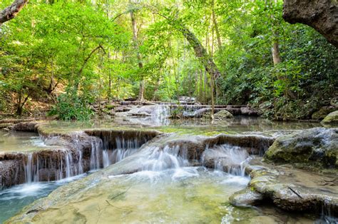 Erawan Waterfall In Thailand Stock Photo Image Of Outdoor Park 73466798