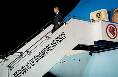 trump and kim arrive in singapore for historic summit meeting the new york times