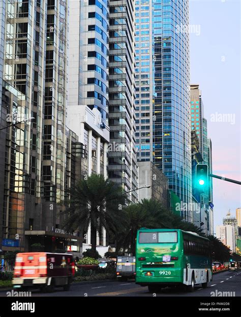 Traffic On A Road In Makati City In Metro Manila Philippines Stock