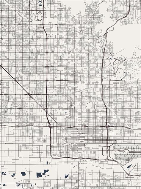 Mapa Da Cidade De Phoenix O Arizona Eua Ilustração Stock Ilustração