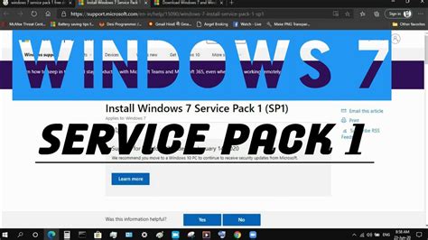 Windows 7 Service Pack 1 Official Microsoft Download Free Youtube