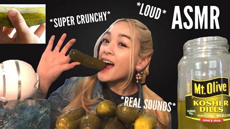 Asmr Pickle Eating Sounds Extreme Crunch Real Eating Sounds No Talking Sub Youtube