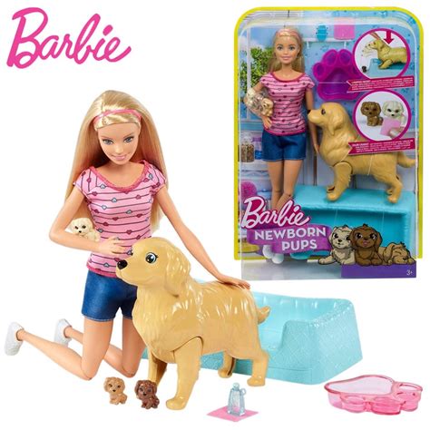 Barbie Newborn Pups Doll Playset Take Care Animals Pets Dog Baby Care