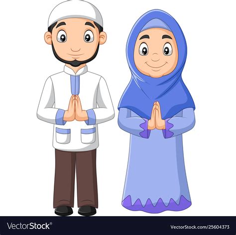 Cartoon Muslim Man And Woman Couple Royalty Free Vector