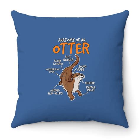 Otters Sea Otter Stuff Anatomy Of An Otter Throw Pillows Sold By