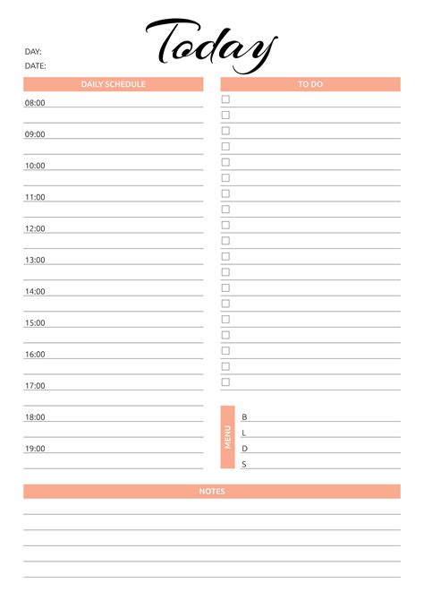 Best Printable Daily Hourly Schedule Template Get Your Calendar Printable