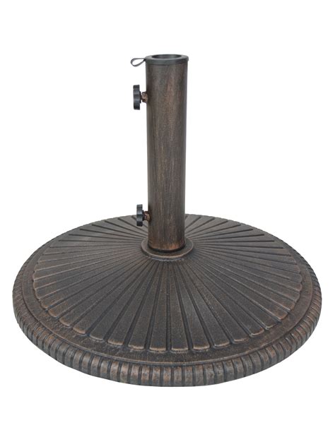 Patio umbrella bases can also add style and personality to your patio. Oakland Living Heavy Duty Cast Iron Umbrella Stand
