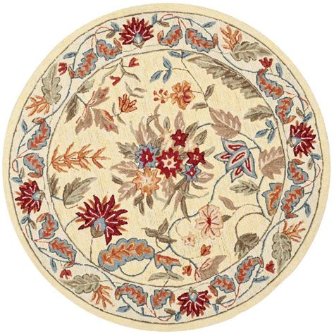 Safavieh Chelsea Ivory 3 Ft X 3 Ft Round Floral Border Area Rug