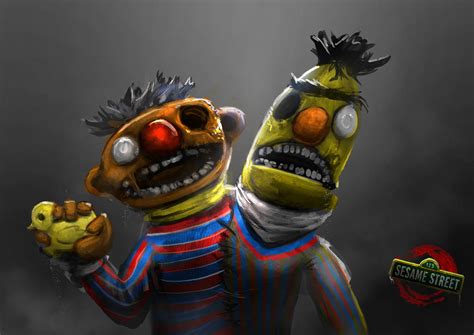 Zombie Sesame Street Ernie And Bert Zombie By Delun