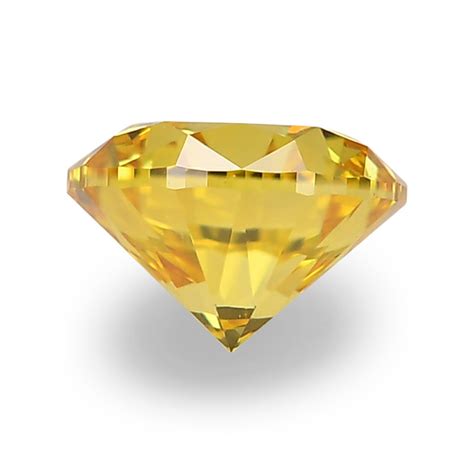 037 Carat Fancy Vivid Yellow Diamond Round Shape Vs1 Clarity Gia