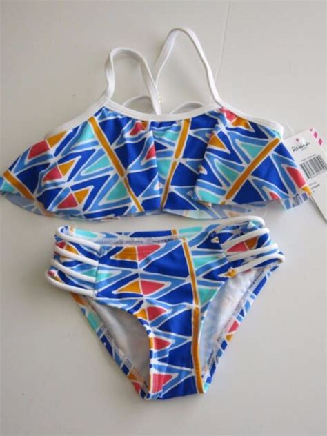 Raisins Roxy 4 Girls Flutter Flounce 2 Pc Bikini Tankini Swimsuit Point Loma For Sale Online Ebay