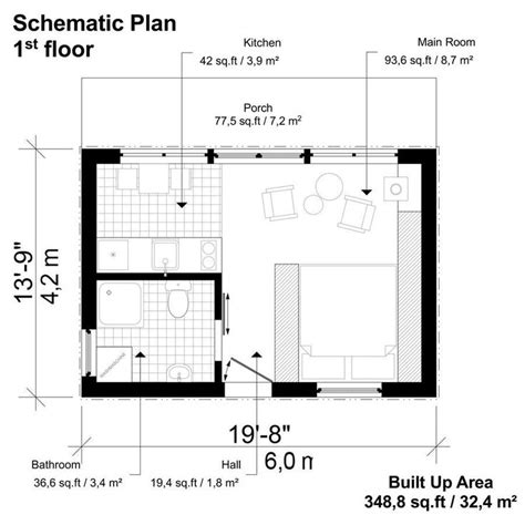 One Room Cottage Plans Cottage Plan Tiny House Floor Plans One Room