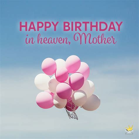 Birthday Wish For Mother In Heaven On Image With Pink And White