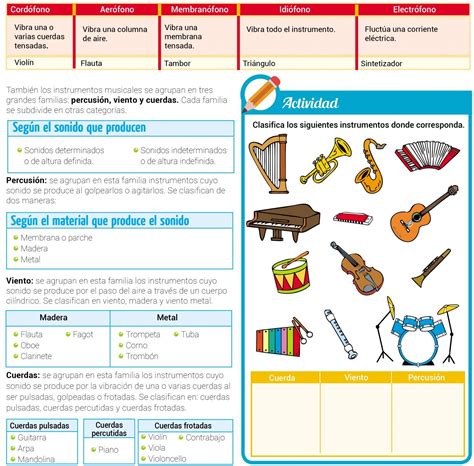 Clasificación De Los Instrumentos Escolar Abc Color