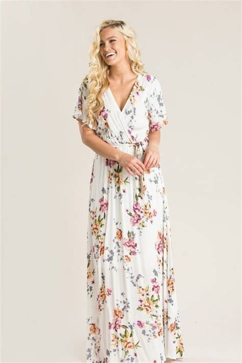 Shop The Bethany Ivory Floral Maxi Dress Boutique Clothing Featuring