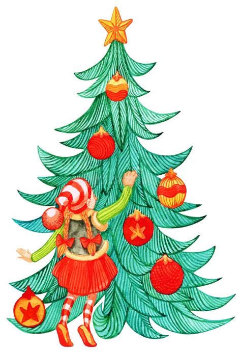 Elves Decorating Christmas Tree Stock Illustrations 71 Elves