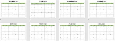 Calendarios Anotaciones Mensuales Curso 2023 2024 Minimalista
