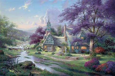 Clocktower Cottage By Thomas Kinkade Cv Art And Frame