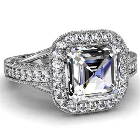 Asscher Cut Engagement Rings Choose The Perfect Setting Wedding And